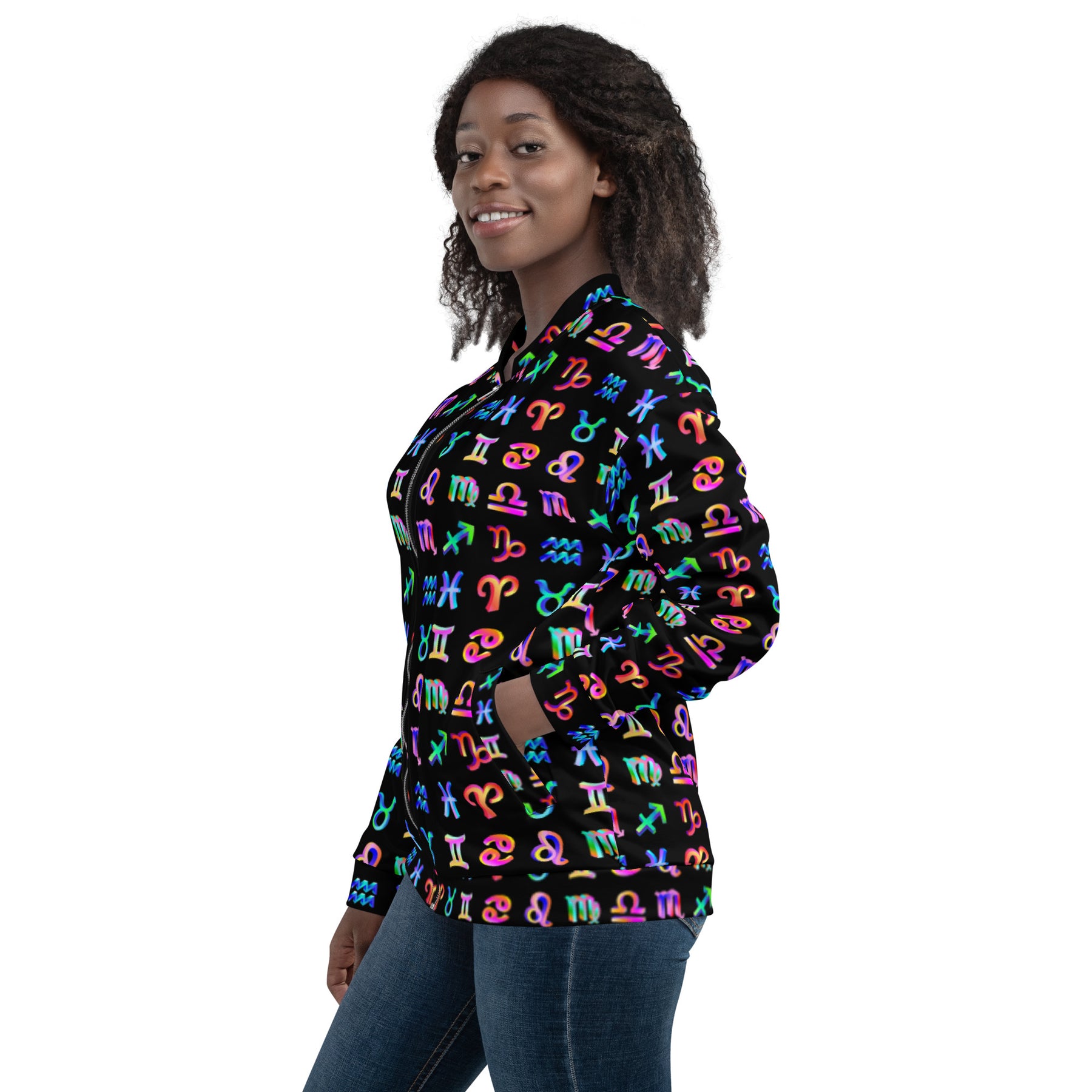 Zodiac Sign Symbols Bomber Jacket