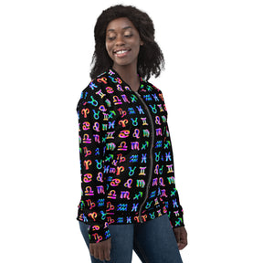 Zodiac Sign Symbols Bomber Jacket