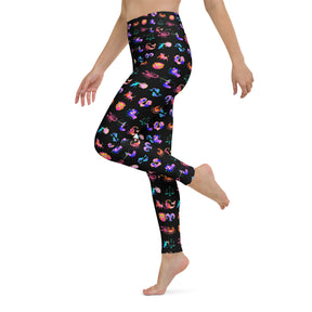 Zodiac Sign Illustration Yoga Leggings