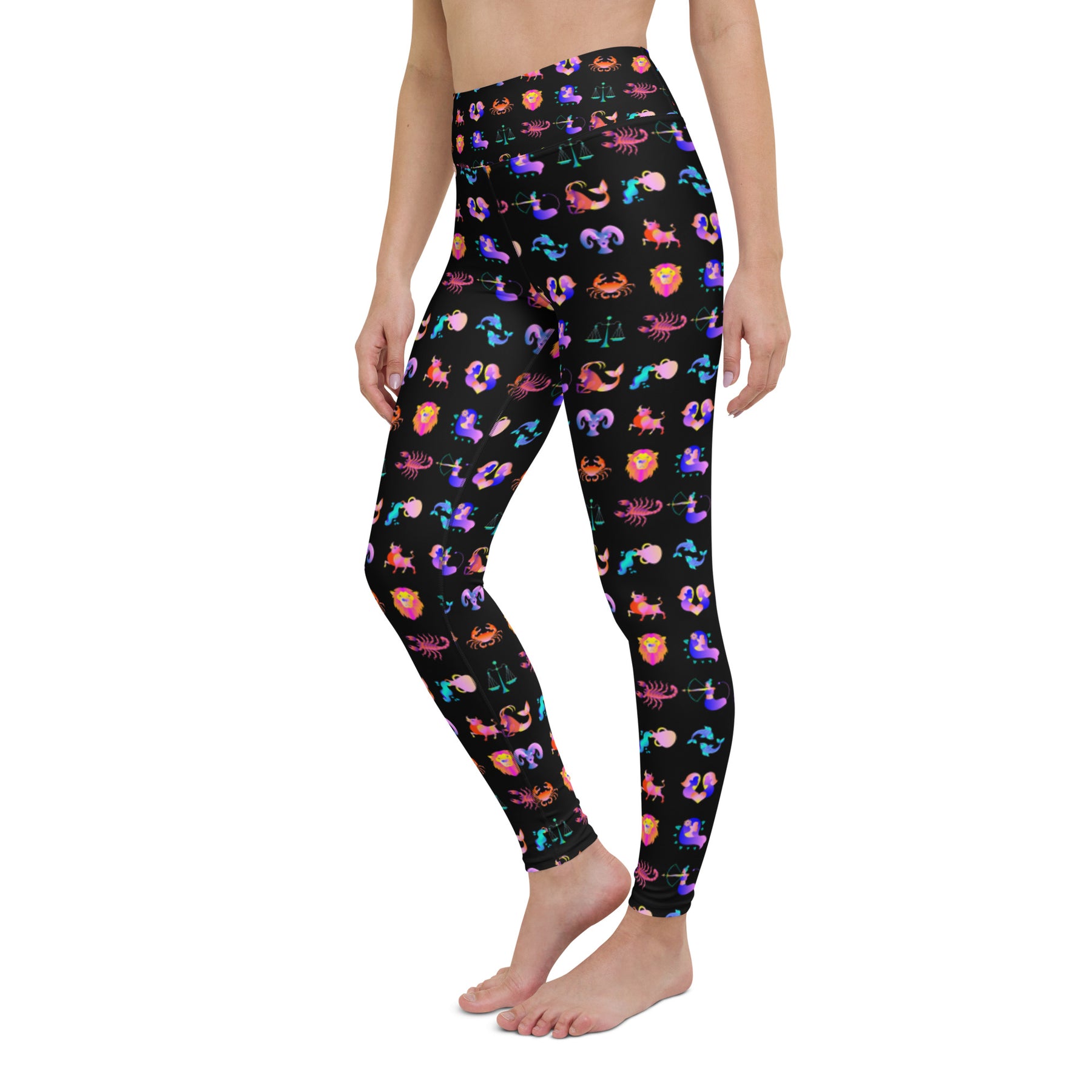 Zodiac Sign Illustration Yoga Leggings