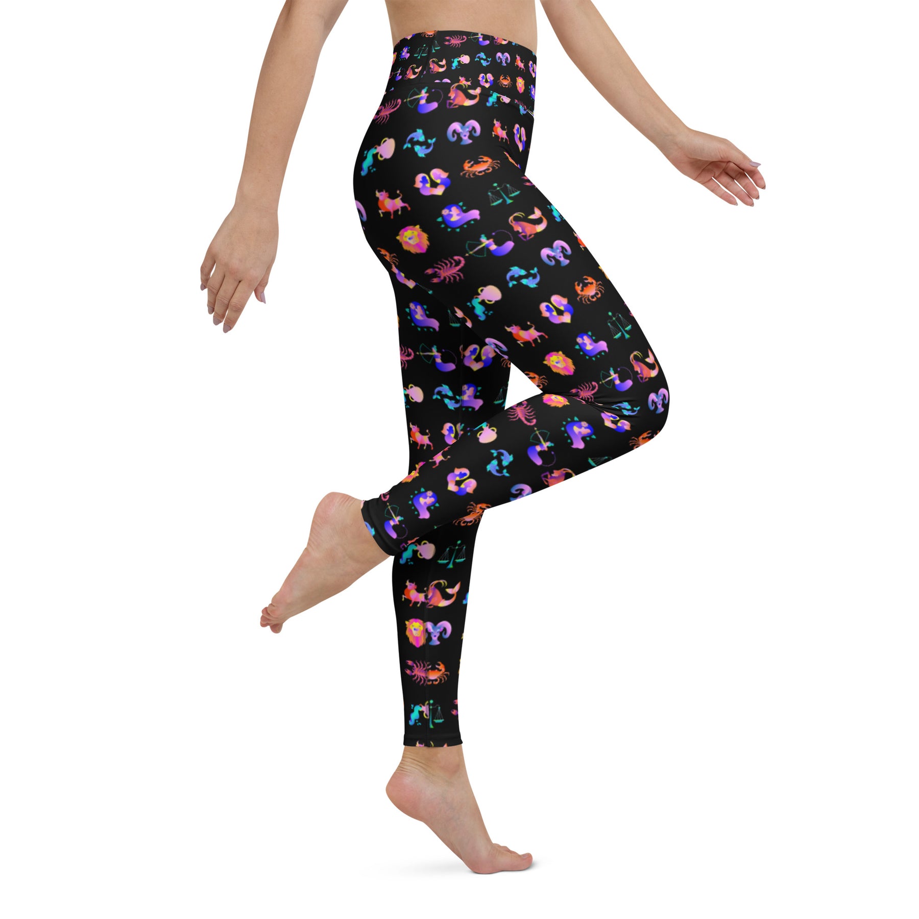 Zodiac Sign Illustration Yoga Leggings