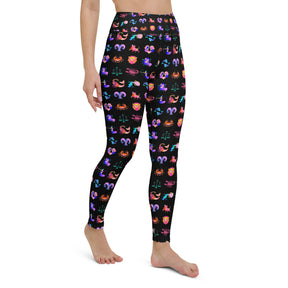 Zodiac Sign Illustration Yoga Leggings