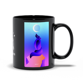 Wolf Black Mug