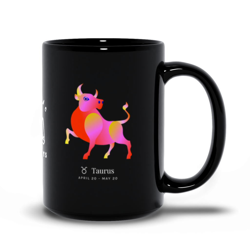 Taurus Zodiac Black Mug