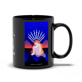 Nine of Swords Black Mug