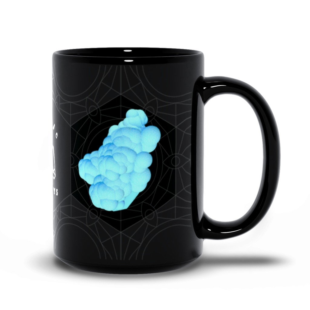 Blue Aragonite Black Mug