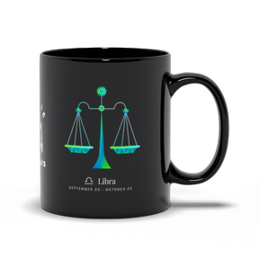 Libra Zodiac Black Mug