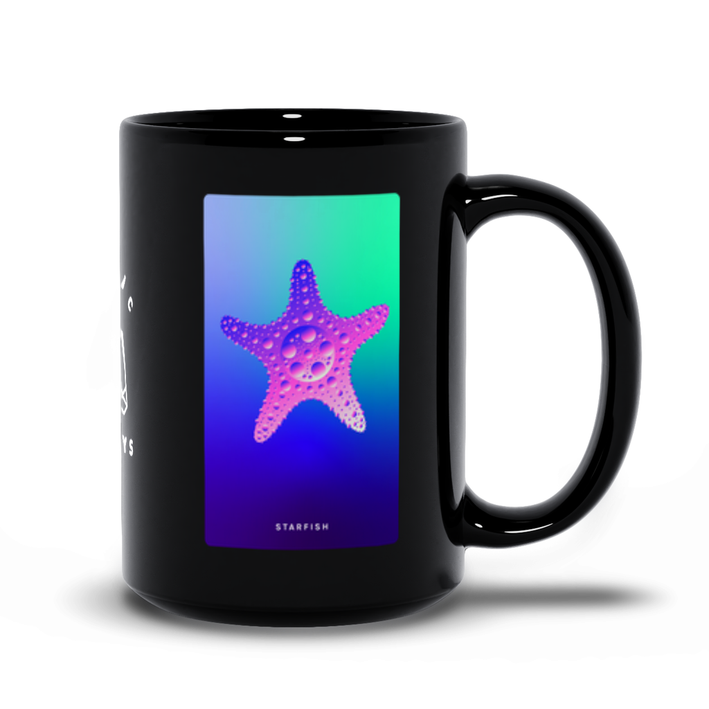 Starfish Black Mug