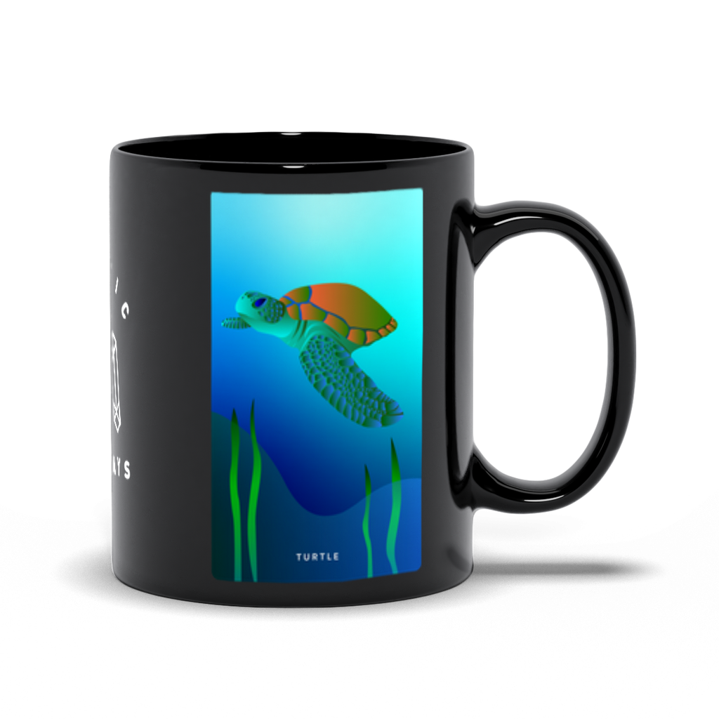 Turtle Black Mug