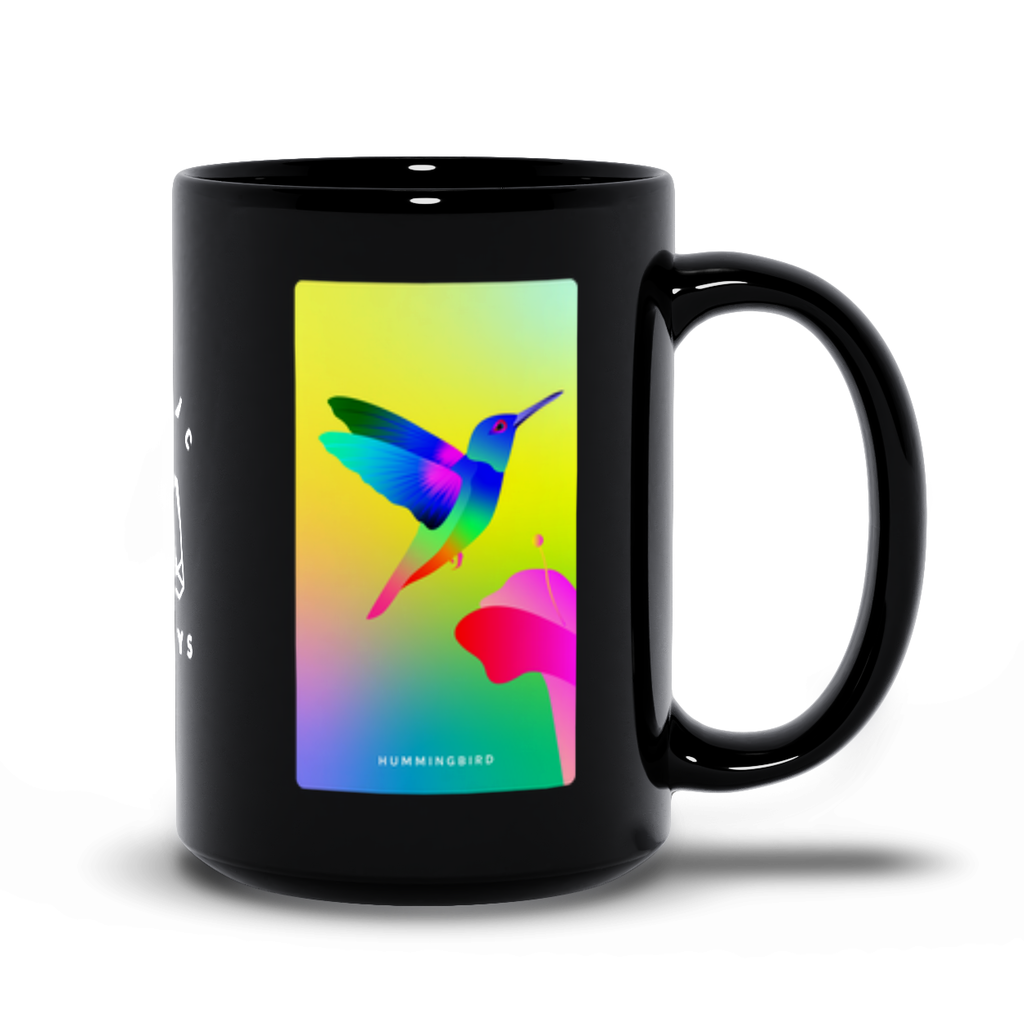 Hummingbird Black Mug