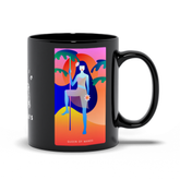 Queen of Wands Black Mug