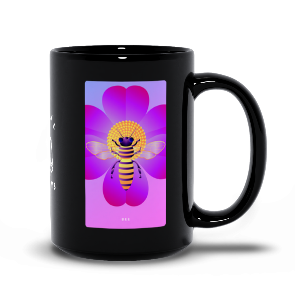Bee Black Mug