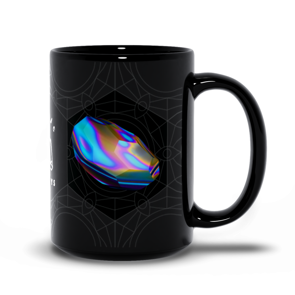 Rainbow Obsidian Black Mug
