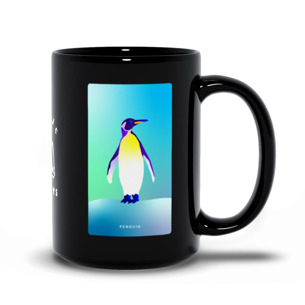 Penguin Black Mug