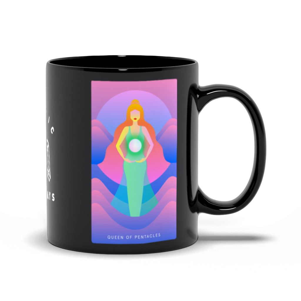 Queen of Pentacles Black Mug