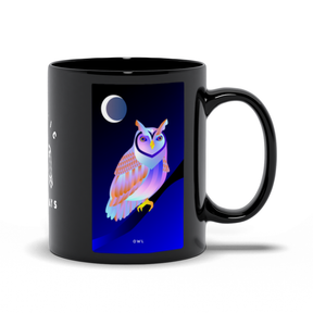 Owl Black Mug