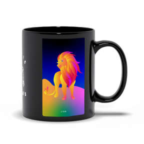 Lion Black Mug