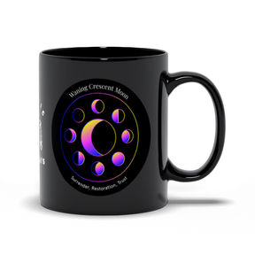 Waning Crescent Moon Black Mug