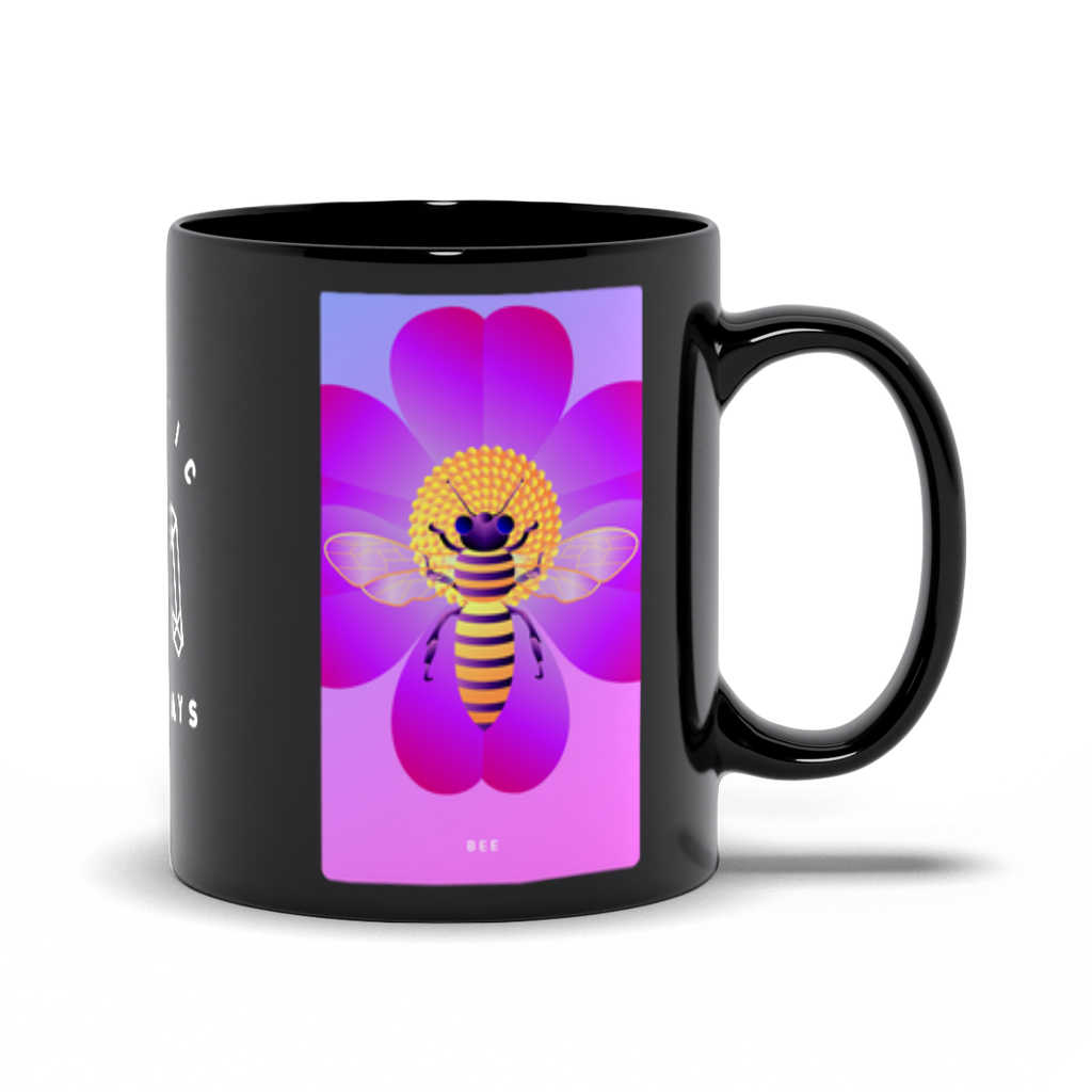 Bee Black Mug