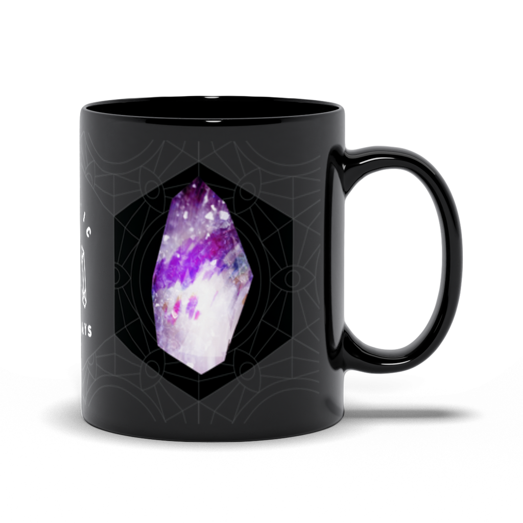 amethyst coffee cup Amethyst Phantom Quartz Black Mug