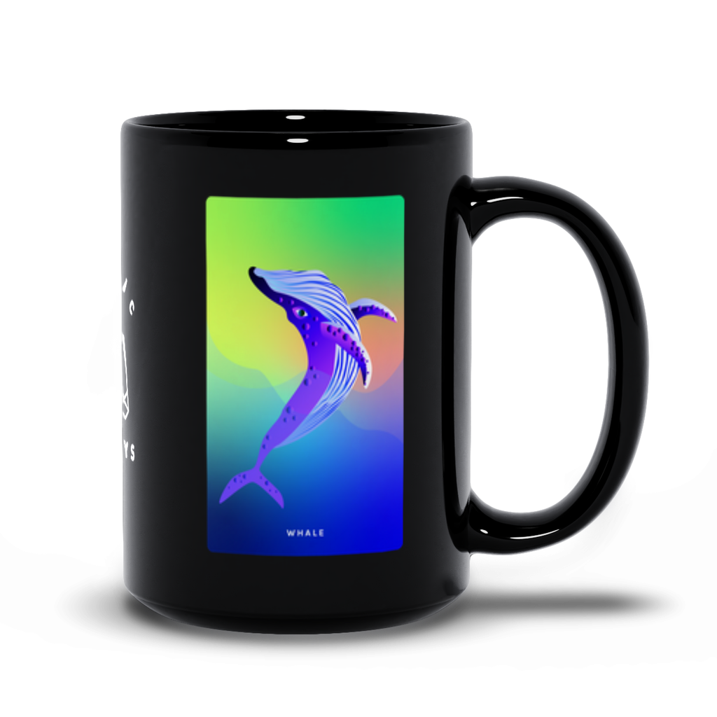 Whale Black Mug
