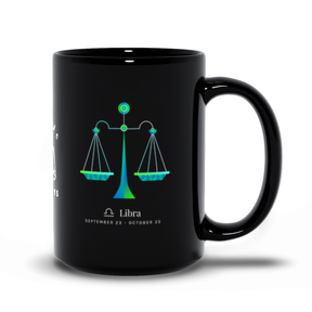 Libra Zodiac Black Mug