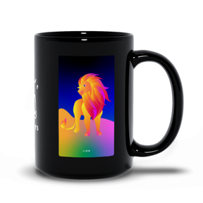 Lion Black Mug