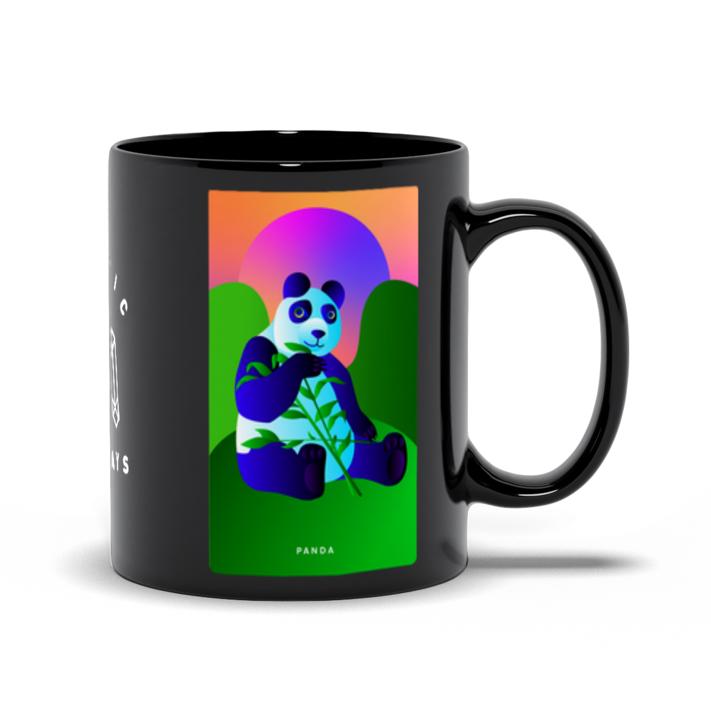 Panda Black Mug