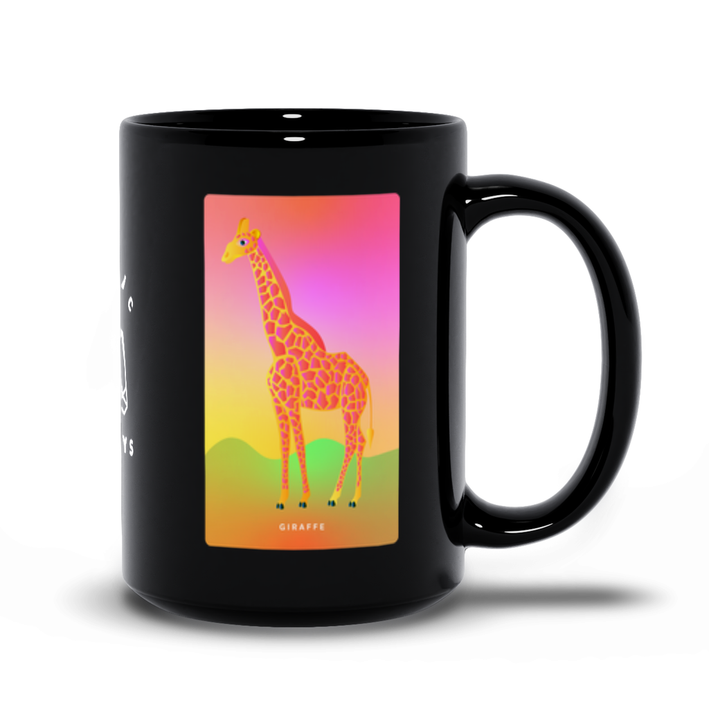 Giraffe Black Mug