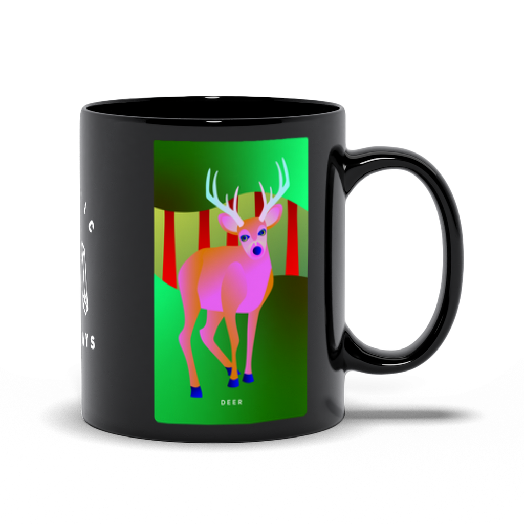 Deer Black Mug