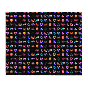 Zodiac Sign Illustration Throw Blanket